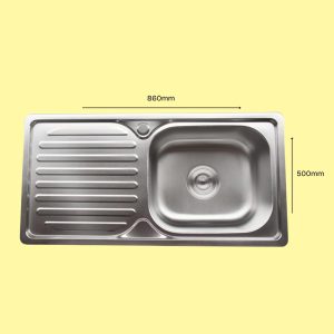 0208 SINK SINGLE+TABLE 860*500 SS